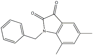 1-benzyl-5,7-dimethylindoline-2,3-dione Structure