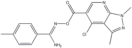 O1-[(4-Chloro-1,3-dimethyl-1H-pyrazolo[3,4-b]pyridine-5-yl)carbony]-4-methylbenzene-1-carbohydroximamide 구조식 이미지