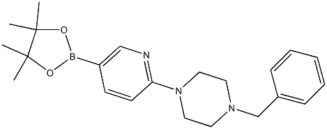 1-BENZYL-4-[5-(4,4,5,5-TETRAMETHYL-1,3,2-DIOXABOROLAN-2-YL)-2-PYRIDYL]PIPERAZINE 구조식 이미지