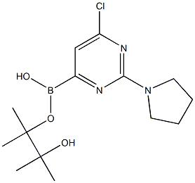 2-(PYRROLIDIN-1-YL)-6-CHLOROPYRIMIDINE-4-BORONIC ACID PINACOL ESTER Structure