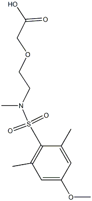 (2-{[(4-METHOXY-2,6-DIMETHYLPHENYL)SULFONYL](METHYL)AMINO}ETHOXY)ACETIC ACID 구조식 이미지