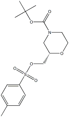 2-(S)-(TOLUENE-4-SULFONYLOXYMETHYL)-MORPHOLINE-4-CARBOXYLIC ACID TERT-BUTYL ESTER 구조식 이미지