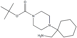 TERT-BUTYL 4-[1-(AMINOMETHYL)CYCLOHEXYL]PIPERAZINE-1-CARBOXYLATE Structure