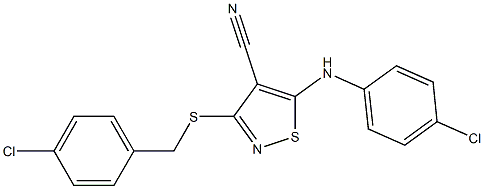 5-(4-chloroanilino)-3-[(4-chlorobenzyl)thio]isothiazole-4-carbonitrile 구조식 이미지