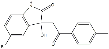 5-bromo-3-hydroxy-3-[2-(4-methylphenyl)-2-oxoethyl]indolin-2-one 구조식 이미지