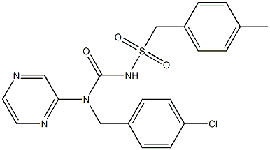 2-[(4-chlorobenzyl)({[(4-methylbenzyl)sulfonyl]amino}carbonyl)amino]pyrazine Structure