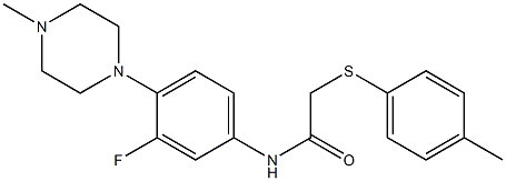 N-[3-fluoro-4-(4-methylpiperazino)phenyl]-2-[(4-methylphenyl)sulfanyl]acetamide Structure