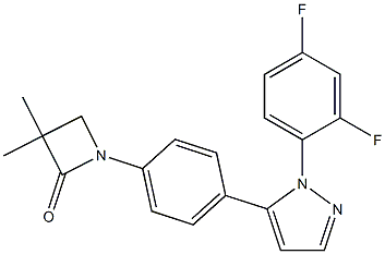 1-{4-[1-(2,4-difluorophenyl)-1H-pyrazol-5-yl]phenyl}-3,3-dimethyl-2-azetanone Structure