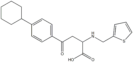 4-(4-cyclohexylphenyl)-4-oxo-2-[(2-thienylmethyl)amino]butanoic acid Structure