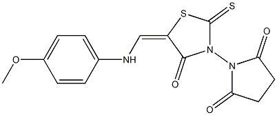 1-{5-[(4-methoxyanilino)methylene]-4-oxo-2-thioxo-1,3-thiazolan-3-yl}dihydro-1H-pyrrole-2,5-dione Structure