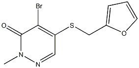 4-bromo-5-[(2-furylmethyl)thio]-2-methyl-2,3-dihydropyridazin-3-one Structure