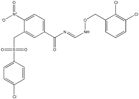 3-{[(4-chlorophenyl)sulfonyl]methyl}-N-({[(2,3-dichlorobenzyl)oxy]amino}methylene)-4-nitrobenzenecarboxamide Structure