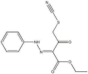 ethyl 3-oxo-2-(2-phenylhydrazono)-4-thiocyanatobutanoate 구조식 이미지