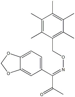 1-(1,3-benzodioxol-5-yl)-1-{[(2,3,4,5,6-pentamethylbenzyl)oxy]imino}acetone Structure