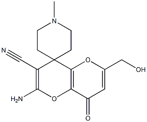 2'-amino-6'-(hydroxymethyl)-1-methyl-8'-oxo-8'H-spiro[piperidine-4,4'-pyrano[3,2-b]pyran]-3'-carbonitrile 구조식 이미지