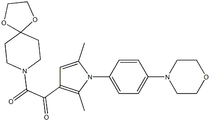 1-[2,5-dimethyl-1-(4-morpholinophenyl)-1H-pyrrol-3-yl]-2-(1,4-dioxa-8-azaspiro[4.5]dec-8-yl)-1,2-ethanedione 구조식 이미지