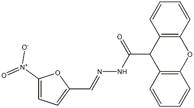 N'-[(E)-(5-nitro-2-furyl)methylidene]-9H-xanthene-9-carbohydrazide 구조식 이미지