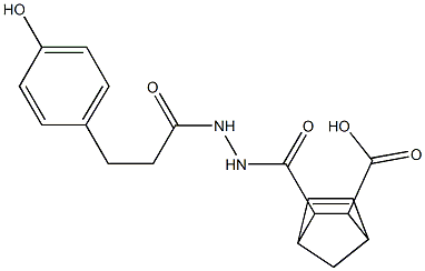 3-({2-[3-(4-hydroxyphenyl)propanoyl]hydrazino}carbonyl)bicyclo[2.2.1]hept-5-ene-2-carboxylic acid Structure