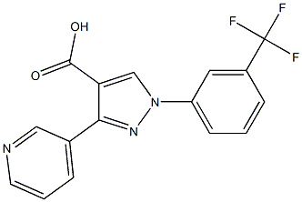 3-(3-pyridinyl)-1-[3-(trifluoromethyl)phenyl]-1H-pyrazole-4-carboxylic acid 구조식 이미지