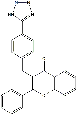 2-phenyl-3-[4-(1H-1,2,3,4-tetraazol-5-yl)benzyl]-4H-chromen-4-one 구조식 이미지