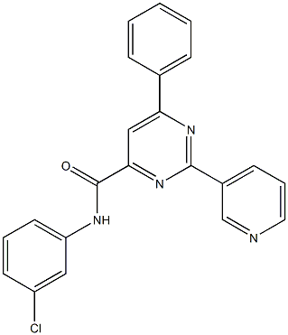 N-(3-chlorophenyl)-6-phenyl-2-(3-pyridinyl)-4-pyrimidinecarboxamide Structure