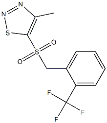 4-methyl-5-{[2-(trifluoromethyl)benzyl]sulfonyl}-1,2,3-thiadiazole Structure