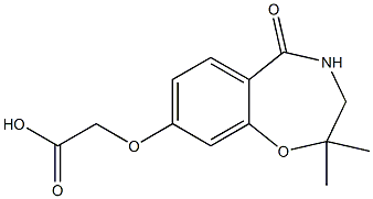 2-[(2,2-dimethyl-5-oxo-2,3,4,5-tetrahydro-1,4-benzoxazepin-8-yl)oxy]acetic acid Structure
