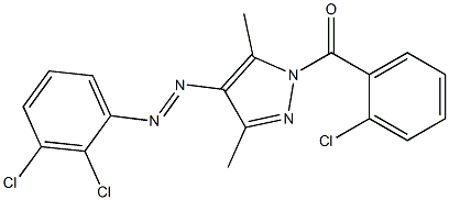 (2-chlorophenyl){4-[2-(2,3-dichlorophenyl)diaz-1-enyl]-3,5-dimethyl-1H-pyrazol-1-yl}methanone 구조식 이미지