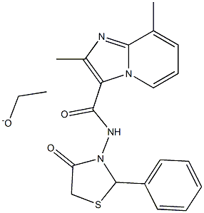 N3-(4-oxo-2-phenyl-1,3-thiazolan-3-yl)-2,8-dimethylimidazo[1,2-a]pyridine-3-carboxamide ethanolate Structure