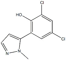 2,4-dichloro-6-(1-methyl-1H-pyrazol-5-yl)phenol 구조식 이미지