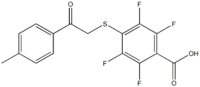 2,3,5,6-tetrafluoro-4-{[2-(4-methylphenyl)-2-oxoethyl]thio}benzoic acid Structure