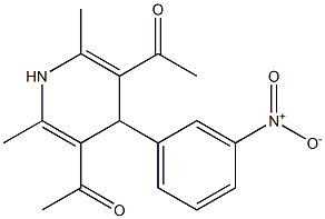 1-[5-acetyl-2,6-dimethyl-4-(3-nitrophenyl)-1,4-dihydropyridin-3-yl]ethan-1-one Structure