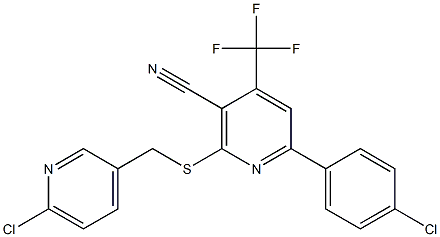 6-(4-chlorophenyl)-2-{[(6-chloro-3-pyridinyl)methyl]sulfanyl}-4-(trifluoromethyl)nicotinonitrile Structure