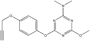 N-{4-methoxy-6-[4-(2-propynyloxy)phenoxy]-1,3,5-triazin-2-yl}-N,N-dimethylamine 구조식 이미지