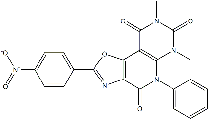 6,8-dimethyl-2-(4-nitrophenyl)-5-phenyl-4,5,6,7,8,9-hexahydropyrimido[5',4':5,6]pyrido[3,4-d][1,3]oxazole-4,7,9-trione Structure