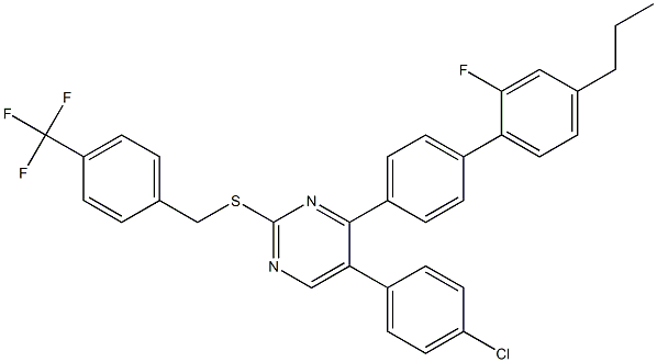 5-(4-chlorophenyl)-4-(2'-fluoro-4'-propyl[1,1'-biphenyl]-4-yl)-2-{[4-(trifluoromethyl)benzyl]sulfanyl}pyrimidine Structure