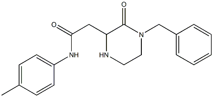 N1-(4-methylphenyl)-2-(4-benzyl-3-oxo-2-piperazinyl)acetamide 구조식 이미지