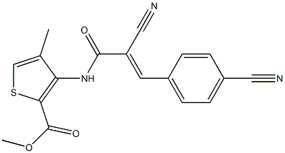 methyl 3-{[2-cyano-3-(4-cyanophenyl)acryloyl]amino}-4-methylthiophene-2-carboxylate 구조식 이미지