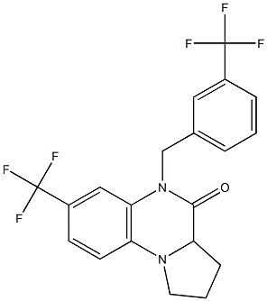 7-(trifluoromethyl)-5-[3-(trifluoromethyl)benzyl]-1,2,3,3a-tetrahydropyrrolo[1,2-a]quinoxalin-4(5H)-one Structure