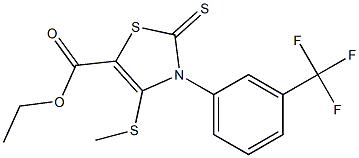 ethyl 4-(methylsulfanyl)-2-thioxo-3-[3-(trifluoromethyl)phenyl]-2,3-dihydro-1,3-thiazole-5-carboxylate 구조식 이미지