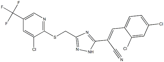 2-[3-({[3-chloro-5-(trifluoromethyl)-2-pyridinyl]sulfanyl}methyl)-1H-1,2,4-triazol-5-yl]-3-(2,4-dichlorophenyl)acrylonitrile Structure