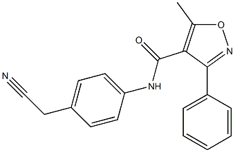 N4-[4-(cyanomethyl)phenyl]-5-methyl-3-phenylisoxazole-4-carboxamide 구조식 이미지