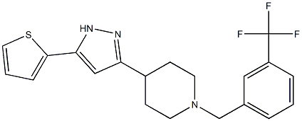 4-[5-(2-thienyl)-1H-pyrazol-3-yl]-1-[3-(trifluoromethyl)benzyl]piperidine Structure