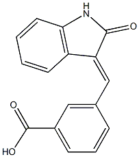 3-[(2-oxo-1,2-dihydro-3H-indol-3-yliden)methyl]benzenecarboxylic acid 구조식 이미지