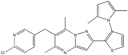 6-[(6-chloro-3-pyridinyl)methyl]-2-[3-(2,5-dimethyl-1H-pyrrol-1-yl)-2-thienyl]-5,7-dimethylpyrazolo[1,5-a]pyrimidine 구조식 이미지