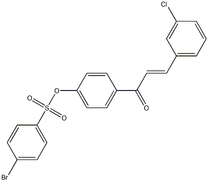 4-[(E)-3-(3-chlorophenyl)-2-propenoyl]phenyl 4-bromobenzenesulfonate 구조식 이미지