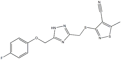 3-[({5-[(4-fluorophenoxy)methyl]-1H-1,2,4-triazol-3-yl}methyl)sulfanyl]-5-methyl-4-isothiazolecarbonitrile Structure