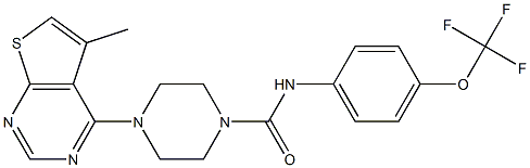 N1-[4-(trifluoromethoxy)phenyl]-4-(5-methylthieno[2,3-d]pyrimidin-4-yl)piperazine-1-carboxamide 구조식 이미지