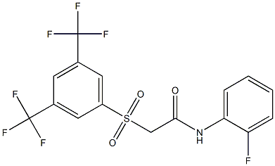 N1-(2-fluorophenyl)-2-{[3,5-di(trifluoromethyl)phenyl]sulfonyl}acetamide 구조식 이미지