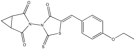 3-{5-[(Z)-(4-ethoxyphenyl)methylidene]-4-oxo-2-thioxo-1,3-thiazolan-3-yl}-3-azabicyclo[3.1.0]hexane-2,4-dione 구조식 이미지